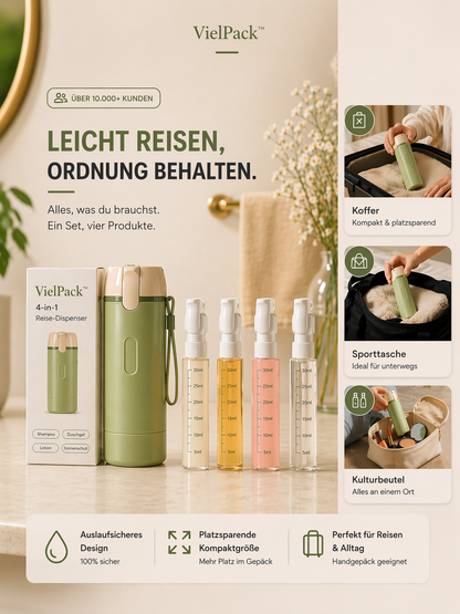 VielPack™ – 4 in 1 Reise Dispenser