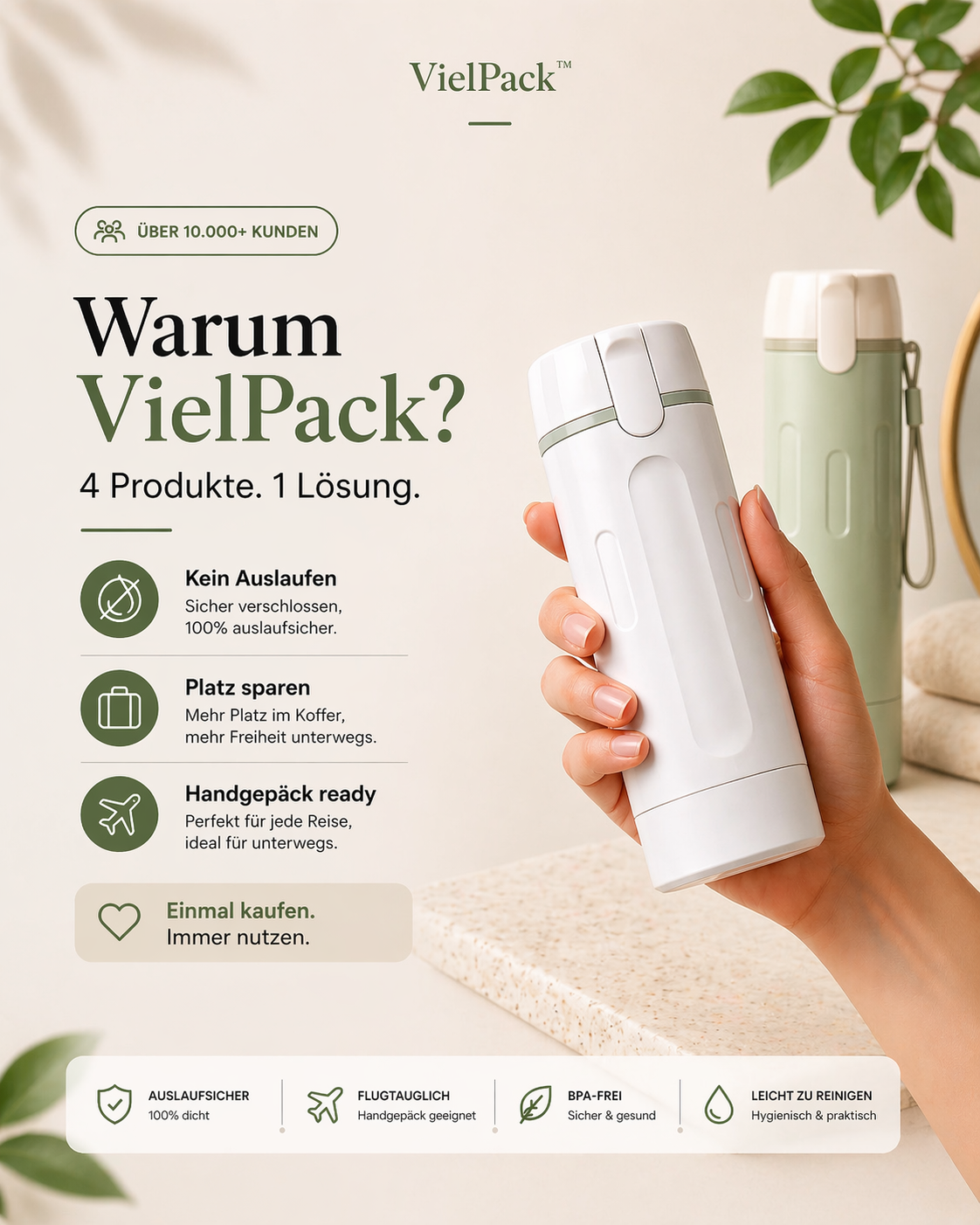 VielPack™ – 4 in 1 Reise Dispenser